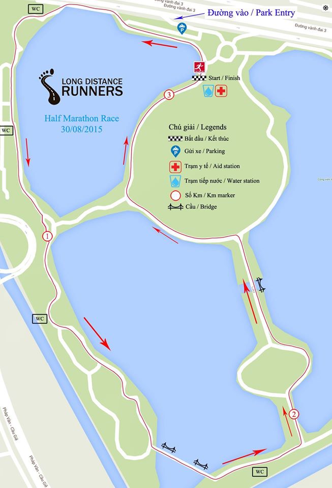 Cung đường chạy LDR Half Marathon 1st Hồ Yên Sở